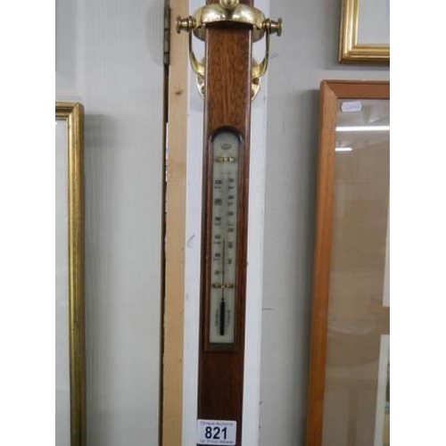 821 - A Sewills Liverpool mahogany and brass marine ships stick barometer, COLLECT ONLY.