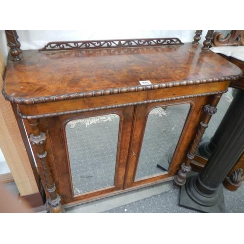 916 - A Victorian mahogany chiffioniere with mirrored doors. COLLECT ONLY.