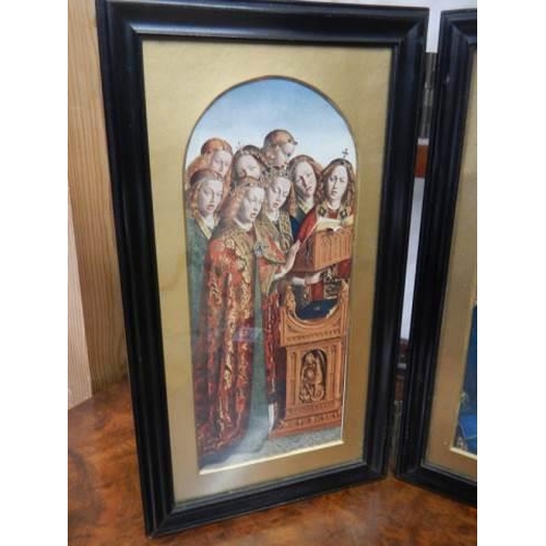 917 - A good framed and glazed religious tryptich.