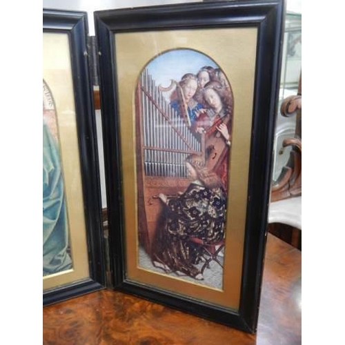 917 - A good framed and glazed religious tryptich.