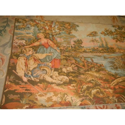 941 - A good quality tapestry featuring a garden scene. Size 93cm x 186cm