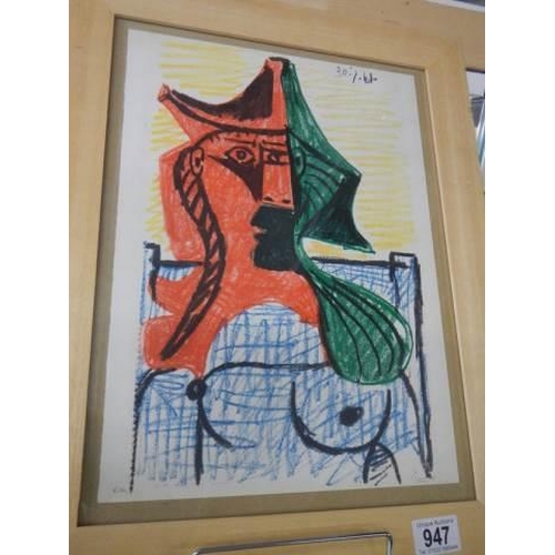 947 - A Pablo Picasso La Fanciulla lithograph (signed to corner) COLLECT ONLY.