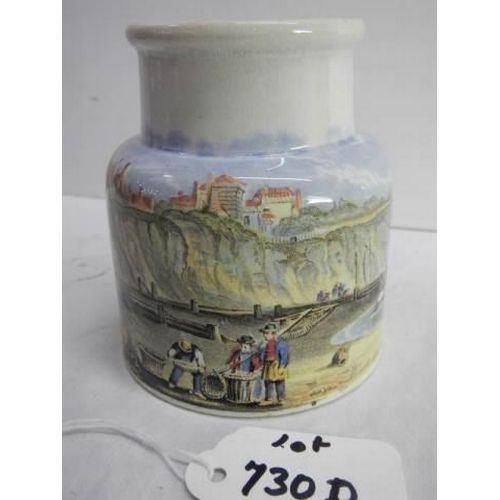 730D - A Prattware jar 'Pegwell Bay and Cliffs Kent' 3.25