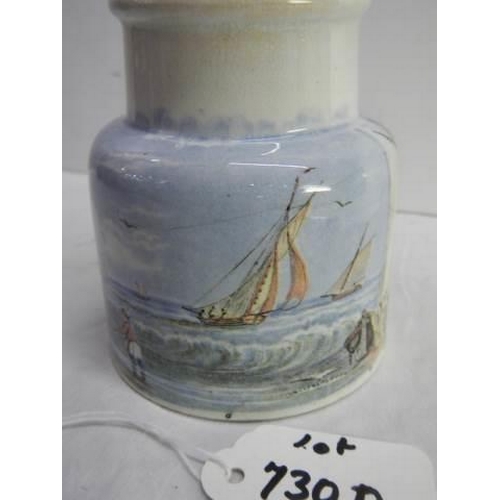 730D - A Prattware jar 'Pegwell Bay and Cliffs Kent' 3.25