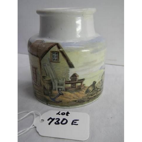 730E - A Prattware jar 'mending the Nets' 3