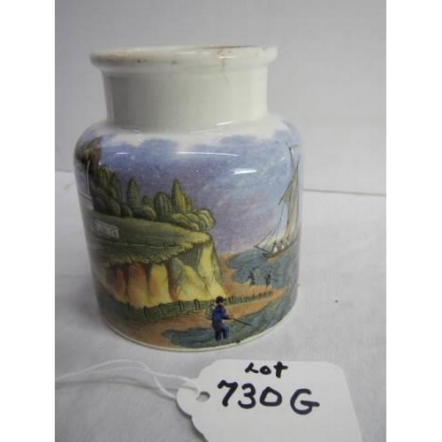 730G - A Prattware jar 'Pegwell Bay Kent' 3.25