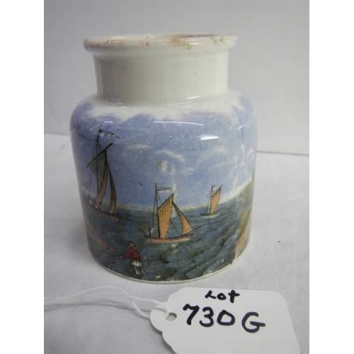 730G - A Prattware jar 'Pegwell Bay Kent' 3.25