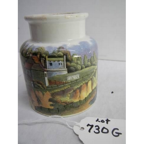 730G - A Prattware jar 'Pegwell Bay Kent' 3.25