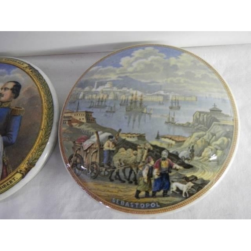 730H - Four large pot lids including 'The Allied Generals'.