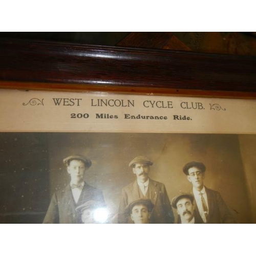 964 - A framed and glazed Edwardian photo of West End Cycle Club Lincoln, COLLECT ONLY.