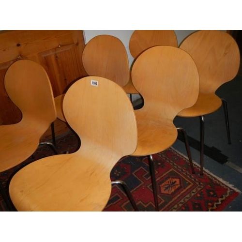 1006 - A set of six Scandinavian style chairs. COLLECT ONLY.