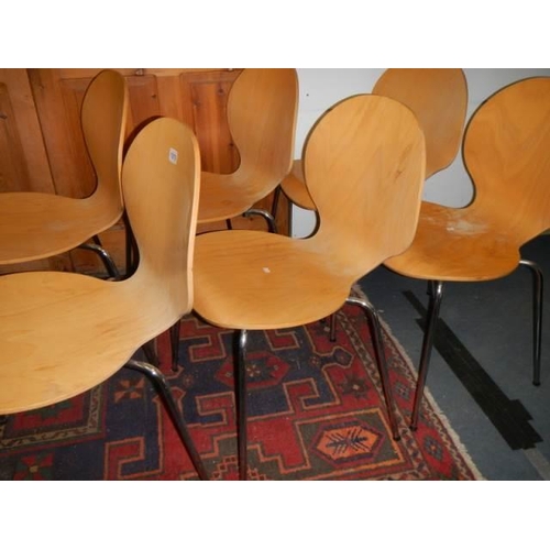 1010 - A set of six Scandinavian style chairs. COLLECT ONLY.