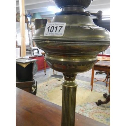 1017 - A good old brass oil lamp.