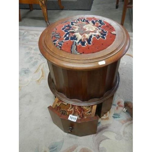 1019 - A Victorian mahogany commode complete with liner, COLLECT ONLY.