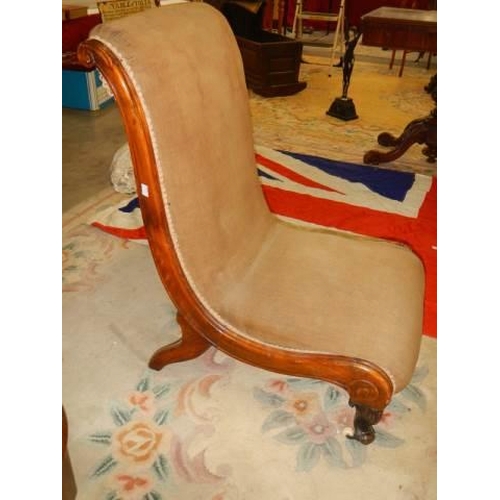 1020 - A Victorian walnut framed nursing chair, COLLECT ONLY