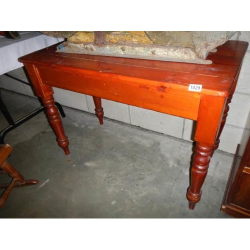 1029 - An old pine side table, COLLECT ONLY.