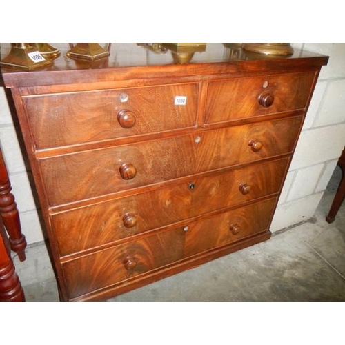 1030 - A mahogany two over three chest of drawers, COLLECT ONLY.