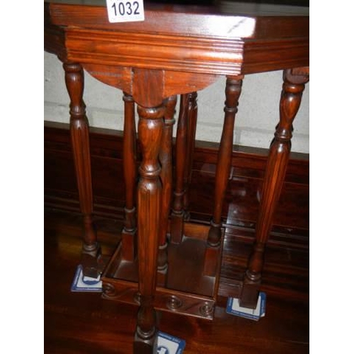 1032 - A mahogany eight leg side table. COLLECT ONLY