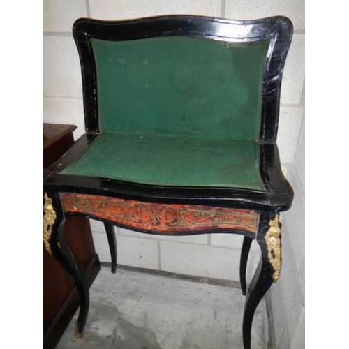 1043 - A buelle fold over games table in need of restoration. COLLECT ONLY.