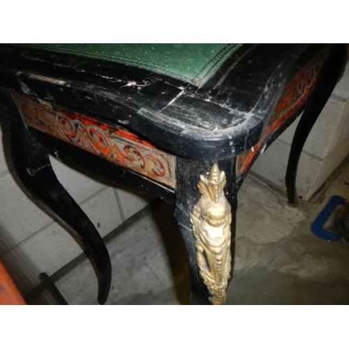 1043 - A buelle fold over games table in need of restoration. COLLECT ONLY.