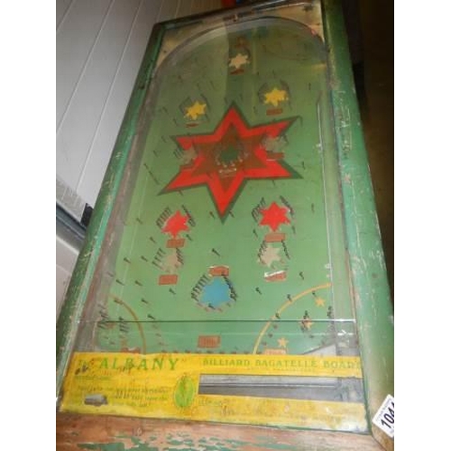 1044 - An early 20th century billiard/bagatelle board. COLLECT ONLY.