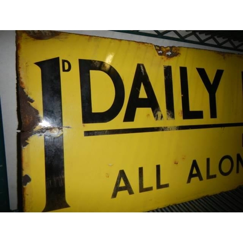 1060 - A Daily Mirror enamel advertising sign, COLLECT ONLY