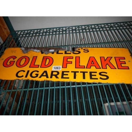 1063 - A Gold Flake double sided enamel advertising sign, COLLECT ONLY.