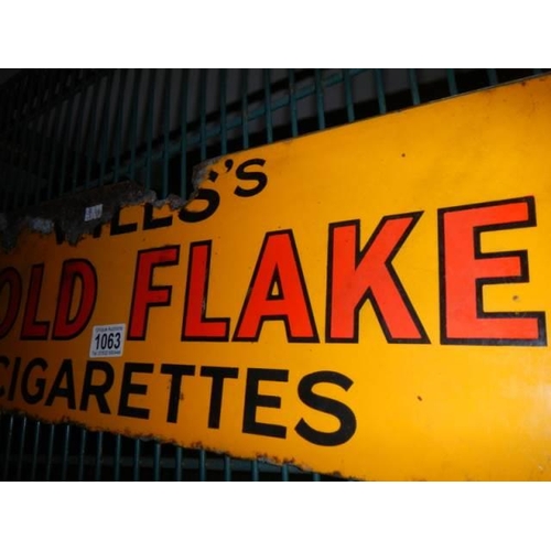 1063 - A Gold Flake double sided enamel advertising sign, COLLECT ONLY.