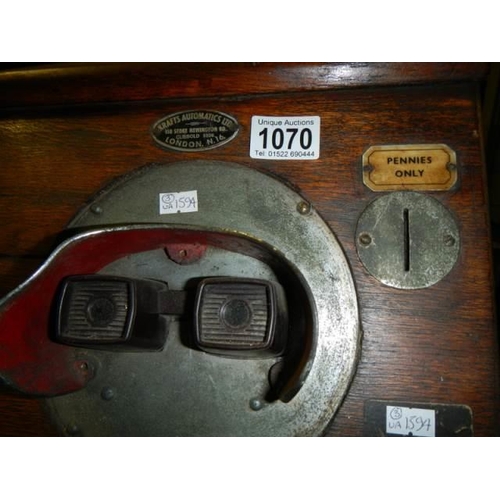 1070 - An old fairground Penny in slot stereo viewer by Krafts Automatics Ltd., COLLECT ONLY.