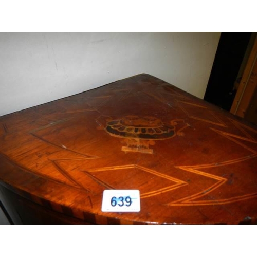 1090 - A small free standing marquetry corner unit, COLLECT ONLY.