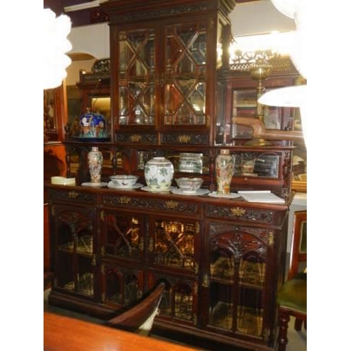 1118 - A superb quality Chippendale style cabinet with bevelled glass, COLLECT ONLY