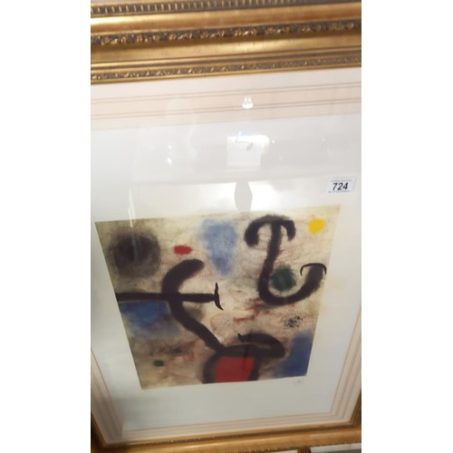 724 - Joan Miro (1893-1983) A Limited edition hand numbered lithograph 35/150 with facsimile signature on ... 