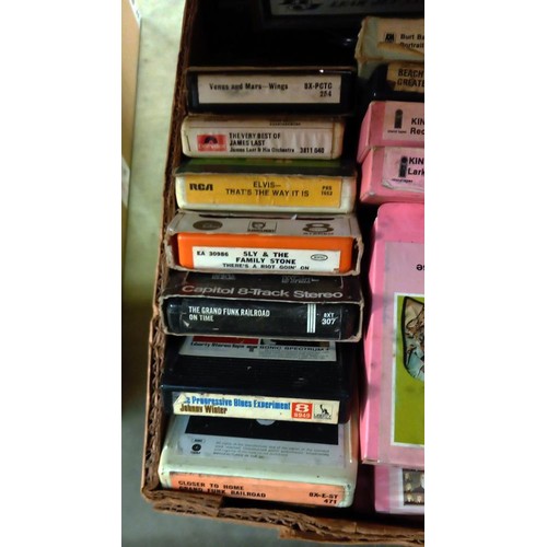 2321 - A good lot of 8 tracks and a Lear Jet stereo 8 player and speakers