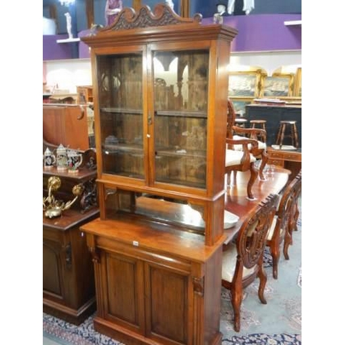 1146 - A good early 20th century mahogany glazed top book case, COLLECT ONLY.