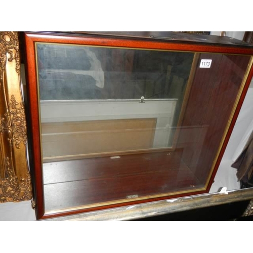 1173 - A mahogany display case, COLLECT ONLY.