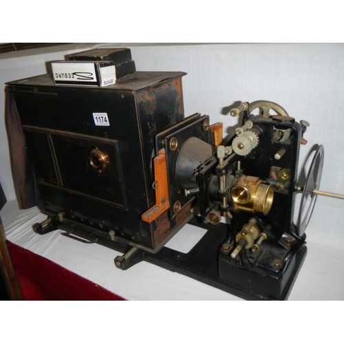 1174 - An unusual large projector and a Magic Lantern projector. COLLECT ONLY.