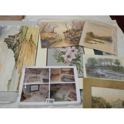 1180 - A portfolio of assorted water colours. COLLECT ONLY.