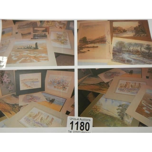 1180 - A portfolio of assorted water colours. COLLECT ONLY.