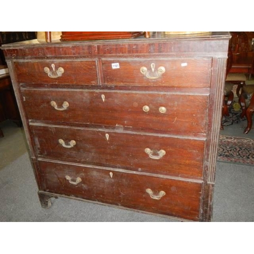 1181 - A Victorian two over three chest of drawers for restoration, COLLECT ONLY.