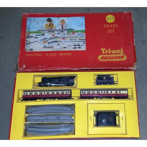 2495 - A Tri-ang 'RAX' train set Princess Elizabeth and Tri-ang box and contents of engine and rolling stoc... 