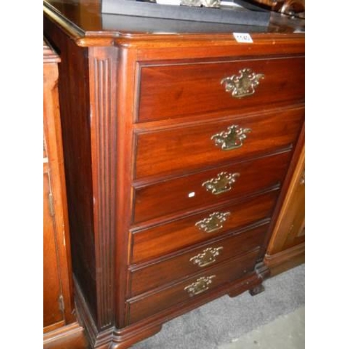 1140 - A six drawer mahogany chest with brass drop handles. COLLECT ONLY.