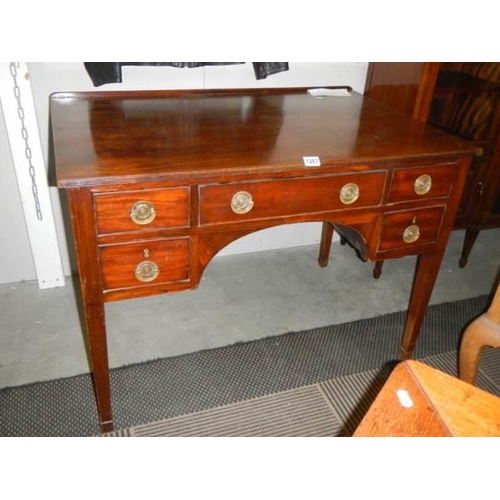 1287 - A George III late 18/early 19th century mahogany five drawer desk, name plate for Spillman & Co., Vi... 