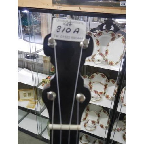 810A - A Dallas 12IN pot banjo with case, COLLECT ONLY.