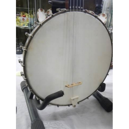 810A - A Dallas 12IN pot banjo with case, COLLECT ONLY.