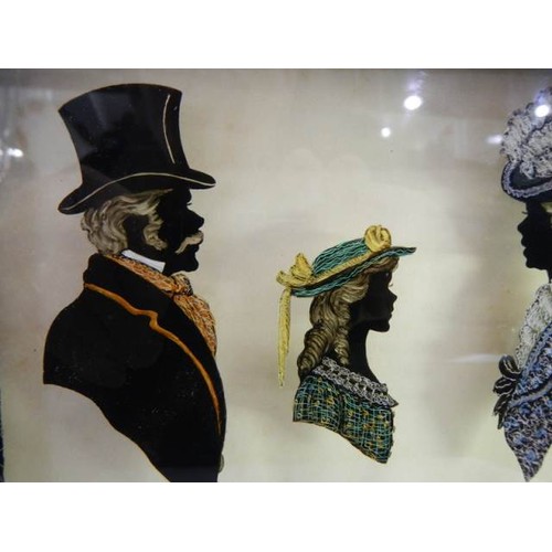 711C - Victorian silhouette painting in frame