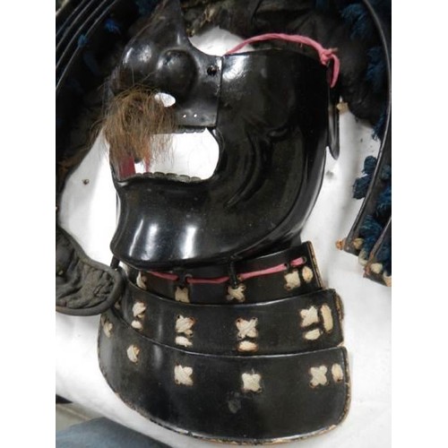 960A - A mid Eido Samurai composite armour comprising a Sujiba chi Kabuto and black lacquered Mempo detacha... 