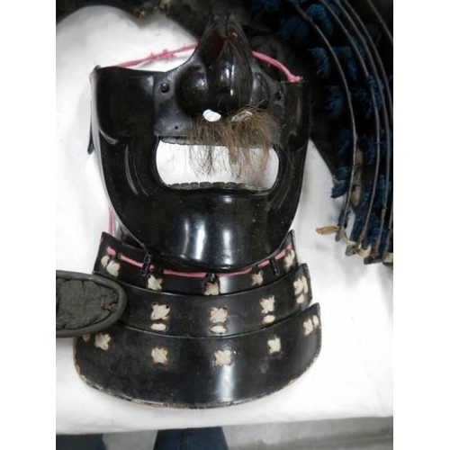 960A - A mid Eido Samurai composite armour comprising a Sujiba chi Kabuto and black lacquered Mempo detacha... 