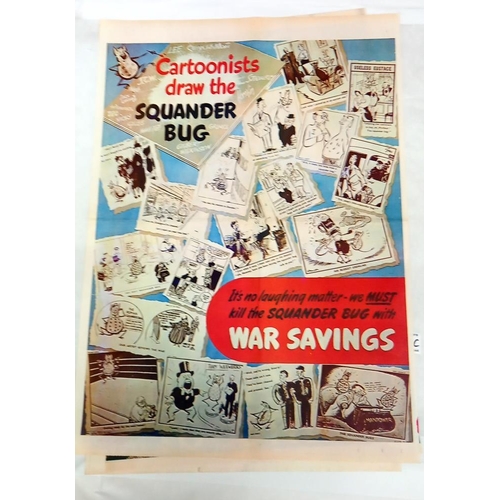 960C - A collection of 15 posters which are printed on newspaper type paper relating to WW2.