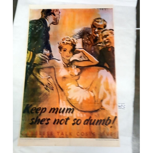 960C - A collection of 15 posters which are printed on newspaper type paper relating to WW2.