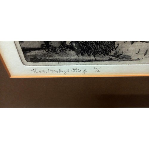 741 - Graham Clarke ( b.1941) A rare pencil signed & titled limited edition etching 'Thomas Hardy's cottag... 